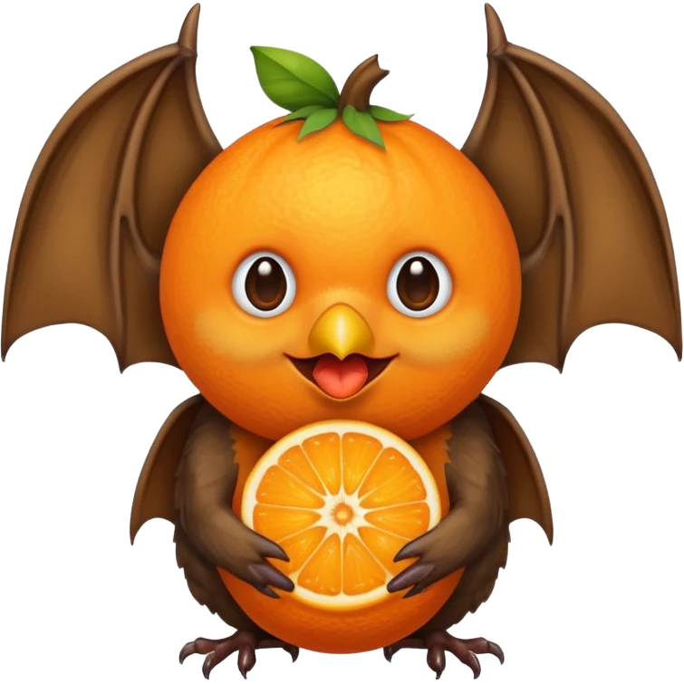 bat holding fruit emoji