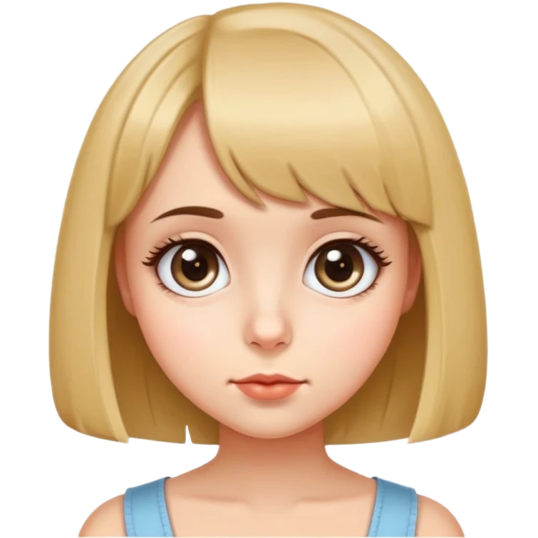 Милая девочка, с карэ, вздёрнутый носиком, и большими глазами  emoji