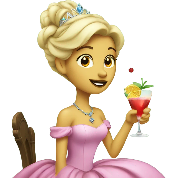 Princess drinking cocktail emoji