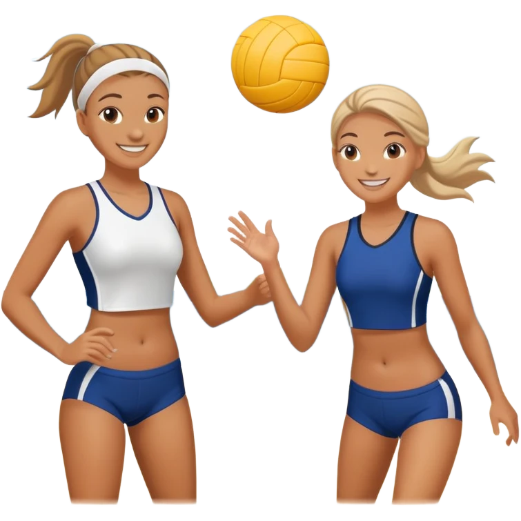 Bff playing volleyball  emoji