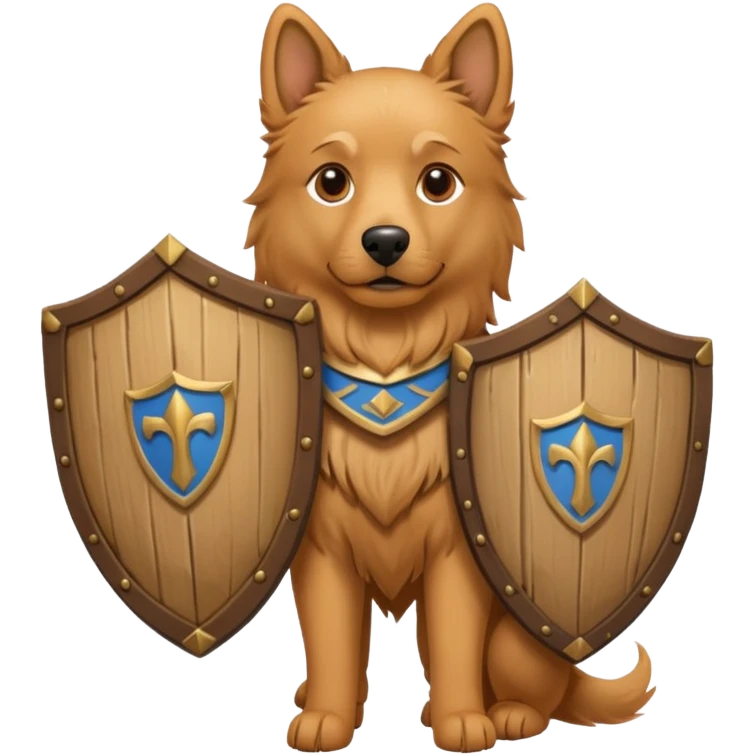 dog, ancient greece with only wooden shield emoji