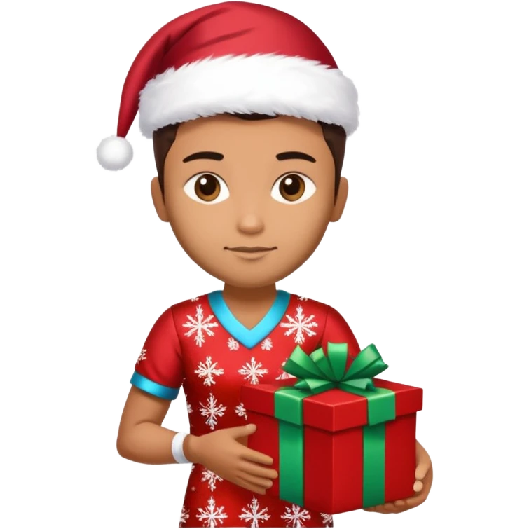 Indian cricket player pant Christmas dress with gift box that gift box front side print Brisbane heat today loss emoji