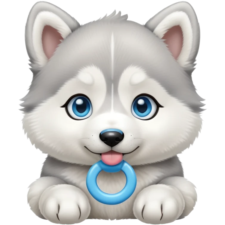 Baby Husky puppy with pacifier emoji