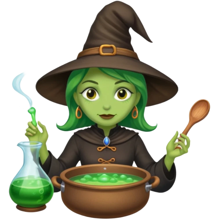 green witch cooking potion emoji