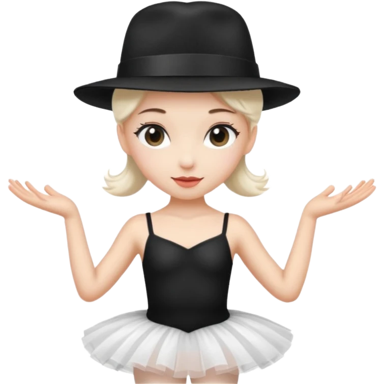A balerina in with a gangster style emoji