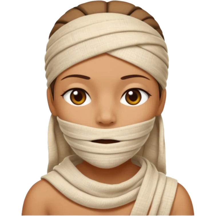 The mummy girl with her mouth closed emoji