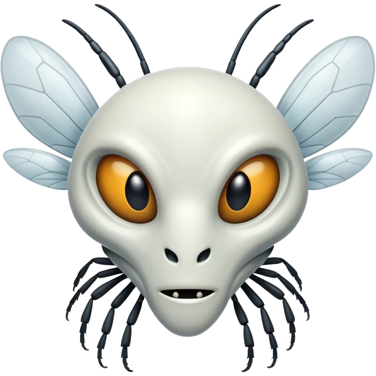 White Insect alien face emoji