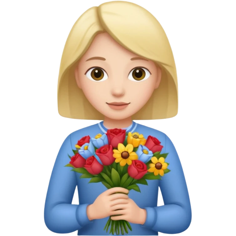 flower-holding person bouqet emoji