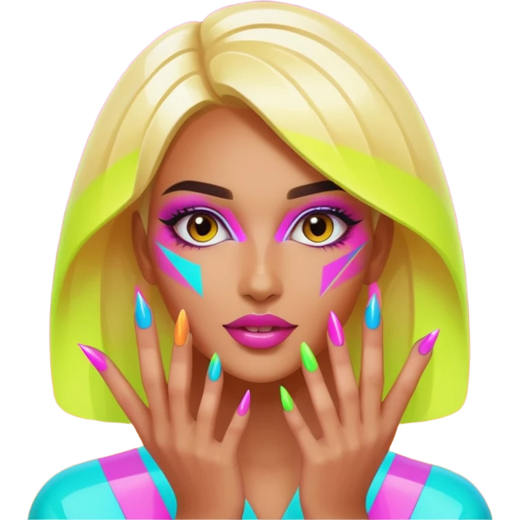 futuristic nail artist emoji