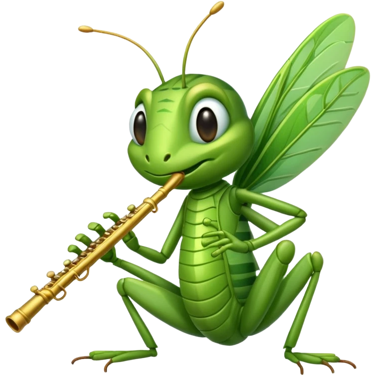 grasshopper playing flute emoji