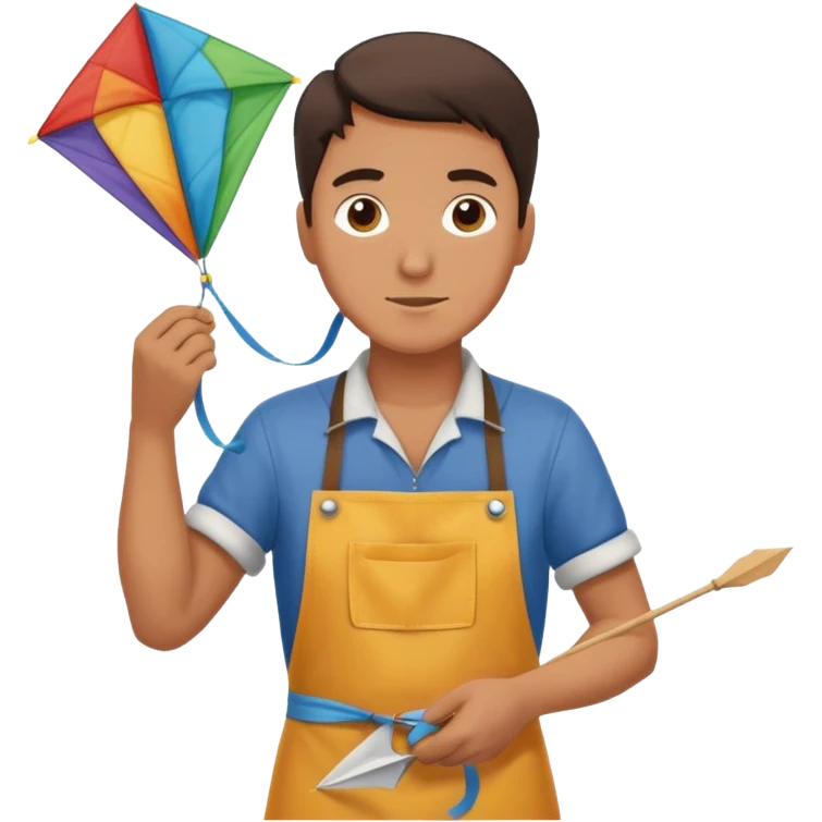 Kite Maker, making a kite pose. emoji