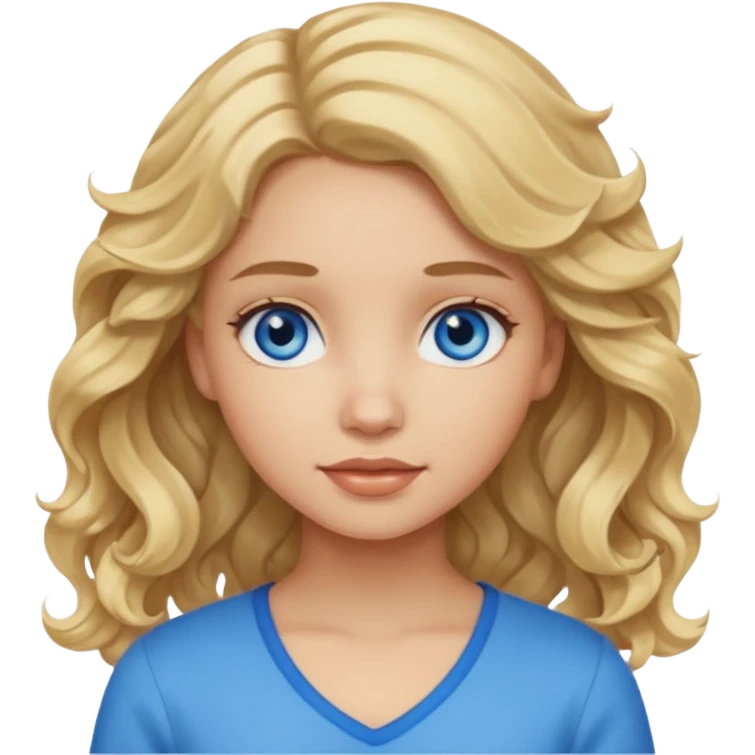 Girl with light skin blonde wavy hair emoji