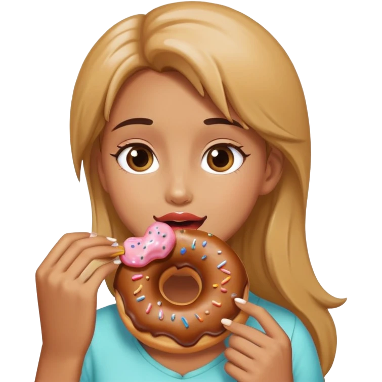 girl eating a donut emoji