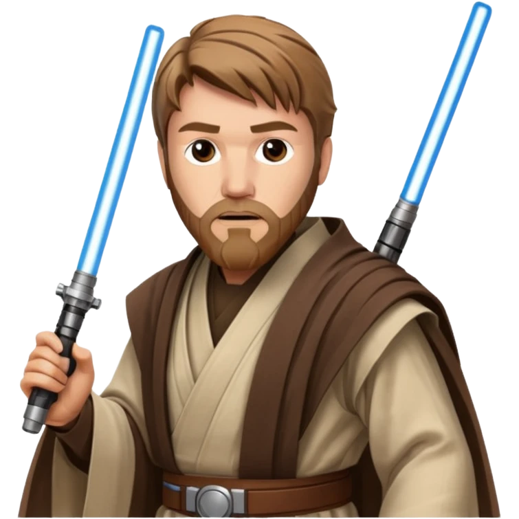 star wars master kenobi with lightsaber emoji