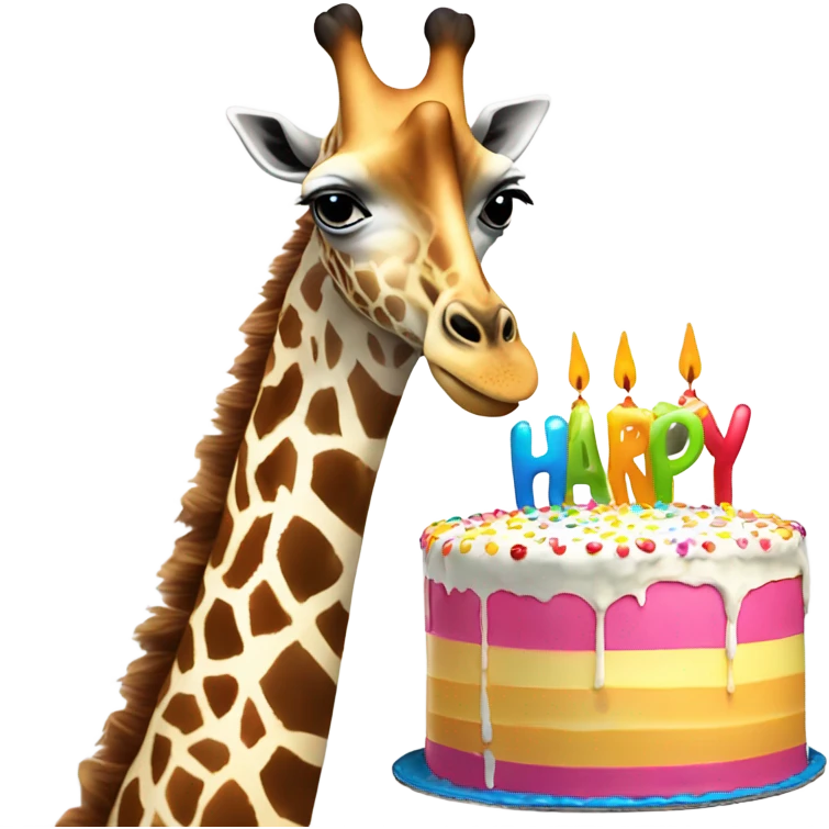 Giraffe eating cake  emoji
