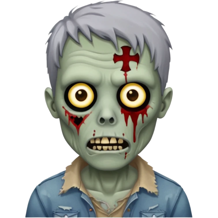 A zombie saying 6 7 emoji