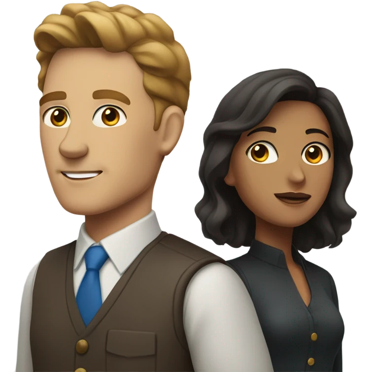 Blue eye white man and Hispanic woman  emoji