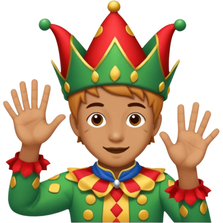 Kid doing 67 hand jester emoji