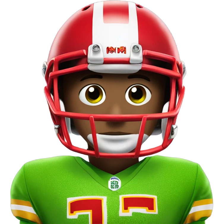 Patrick Mahomes dressed as Kermit the frog emoji