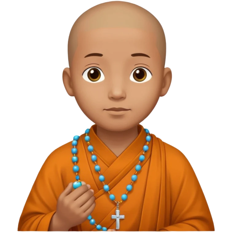 Monk with Prayer Beads  Hanging from Hand emoji