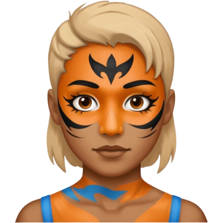 Fan with Face Paint half body emoji