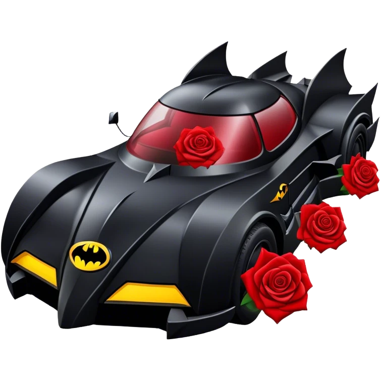 Batmobile with roses emoji