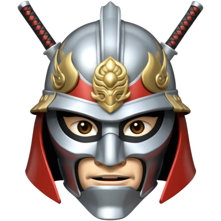 silver samurai helmet emoji