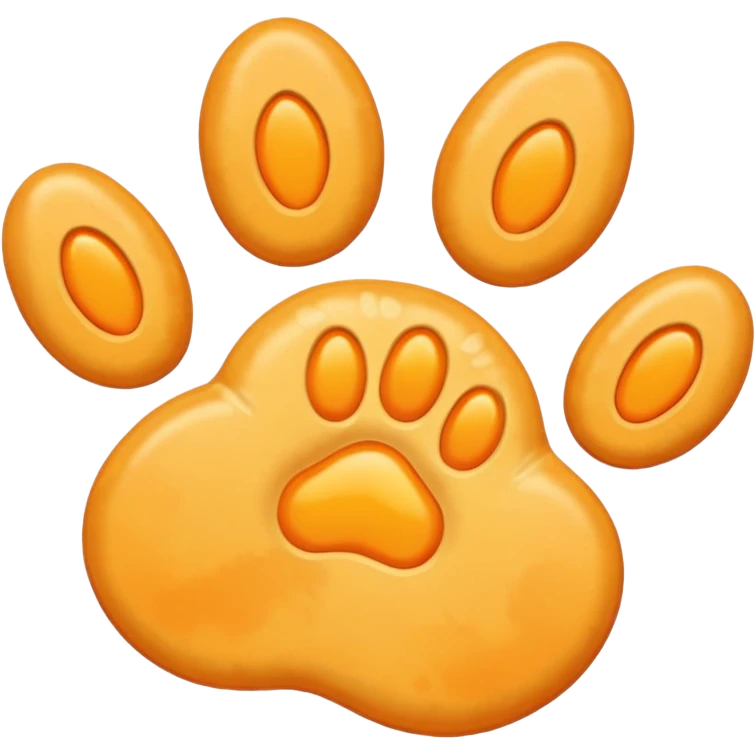 a very light pale pastel yellow-orange pawprint emoji
