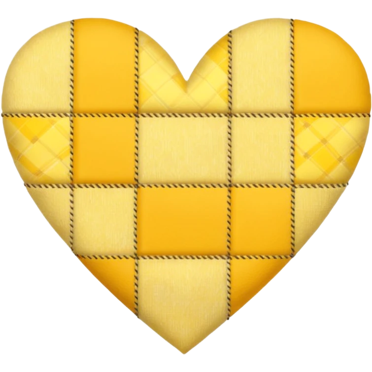 yellow heart with patchwork pattern emoji