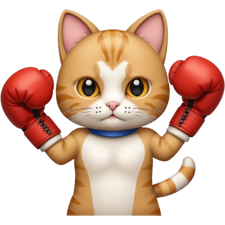 Cat with boxing gloves emoji