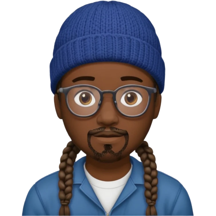 man with braids glasses beanie and goatee emoji