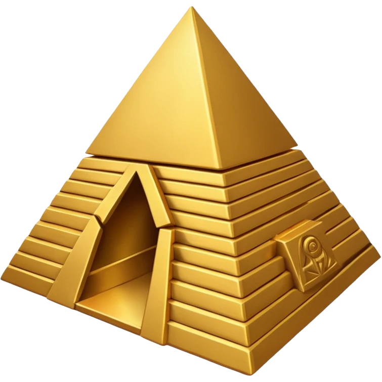 Egypt Pyramid, digital art emoji style, with professional lighting, no face on objects, white background emoji