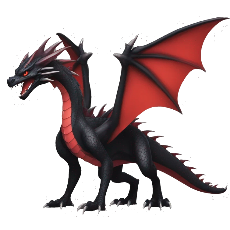 cool edgy black and red Dark-type nargacuga dragon Pokémon full body emoji