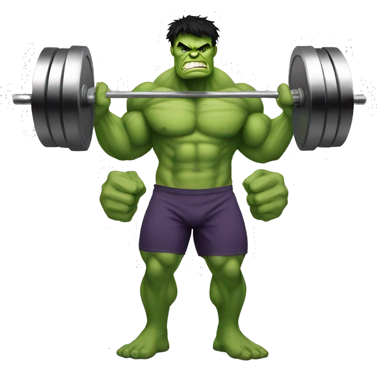 Hulk with barbell  emoji