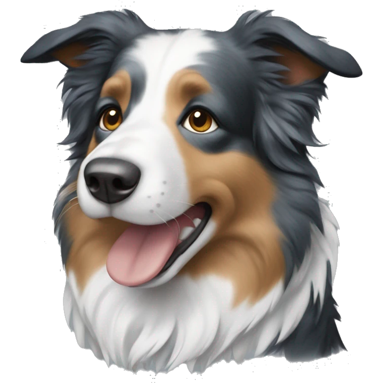 Border collie, with a blue merle coat emoji