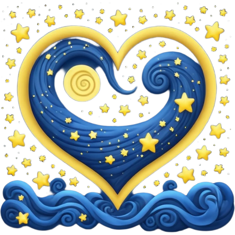 Vangogh starry night heart emoji