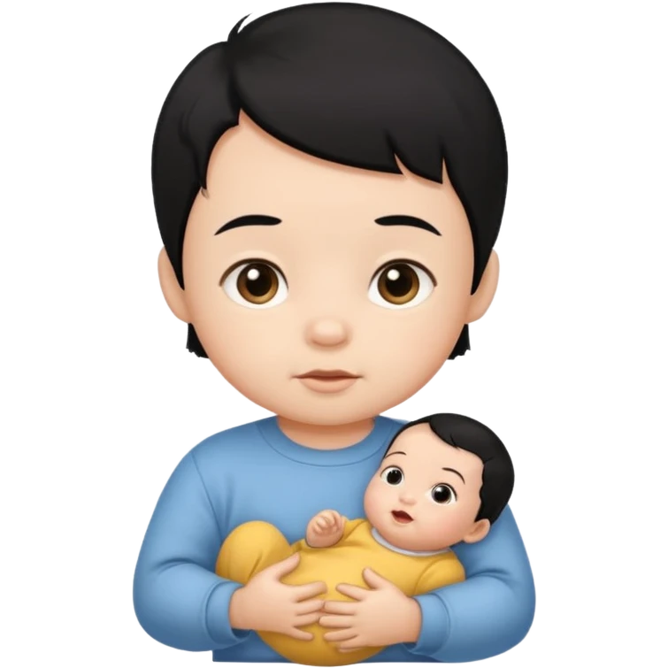 black hair infant 1year old emoji