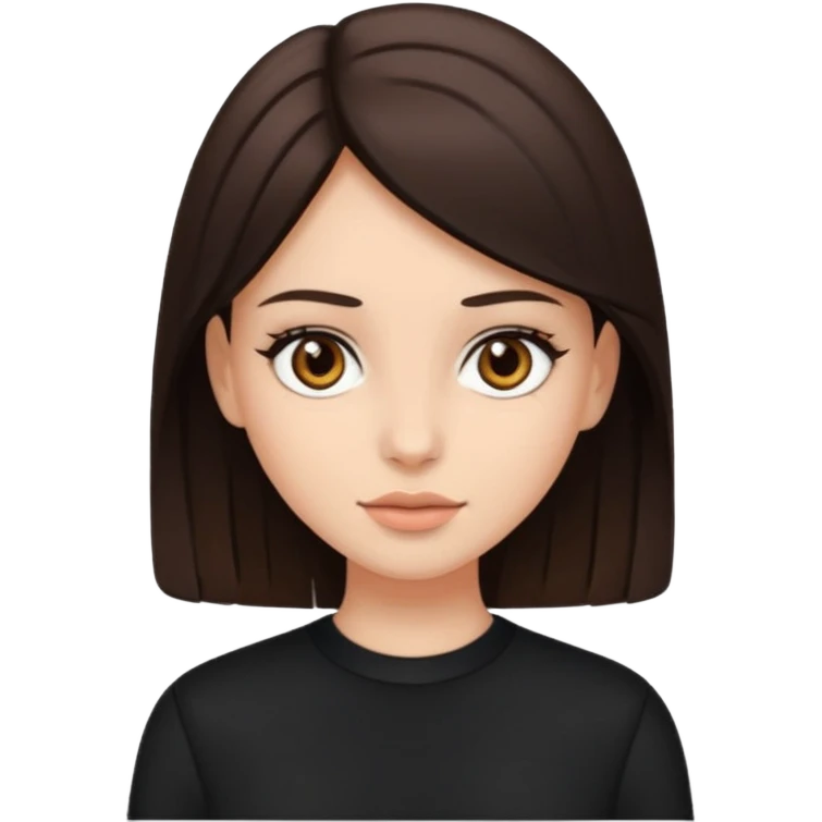 Брюнетка с карими глазами, одетая в черновую одежду  emoji