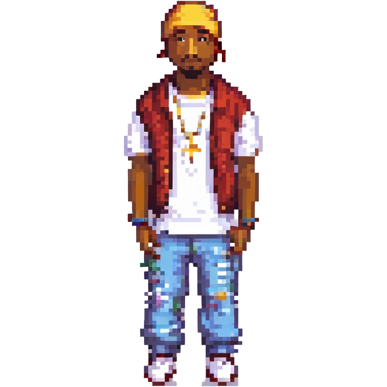2Pac в полный рост, no background emoji