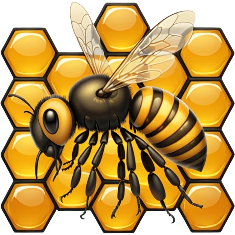A bee collecting honey emoji