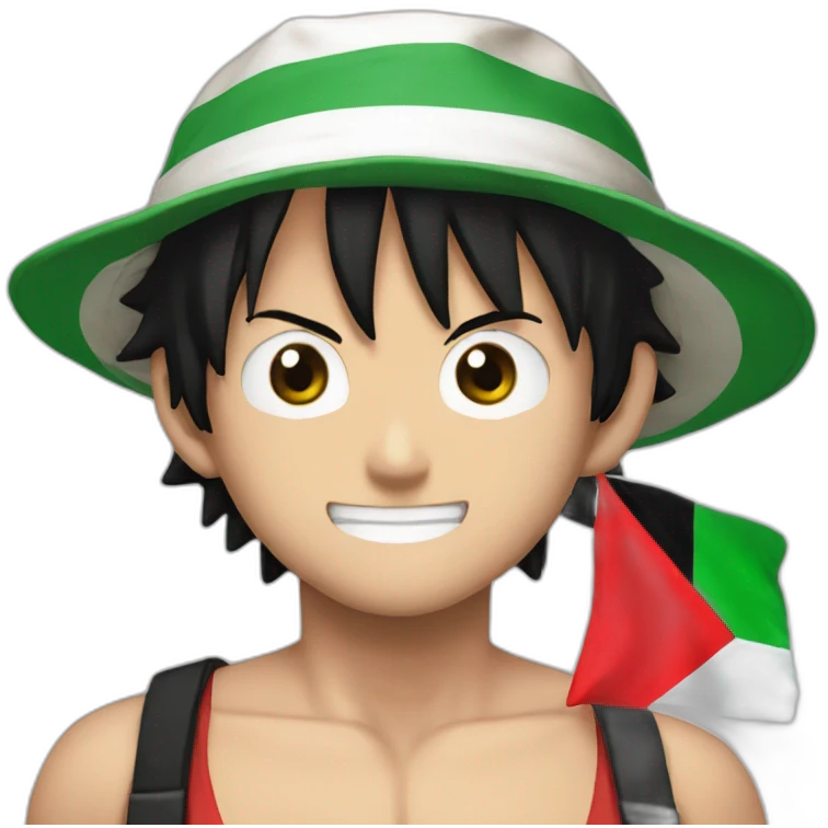Luffy main drapeau  Palestine emoji