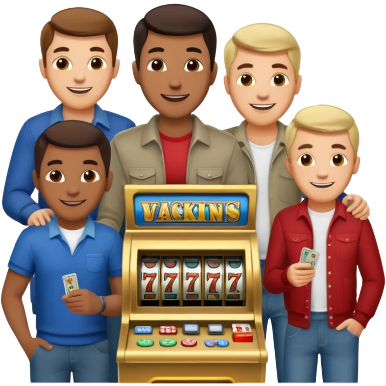 men doing slots emoji