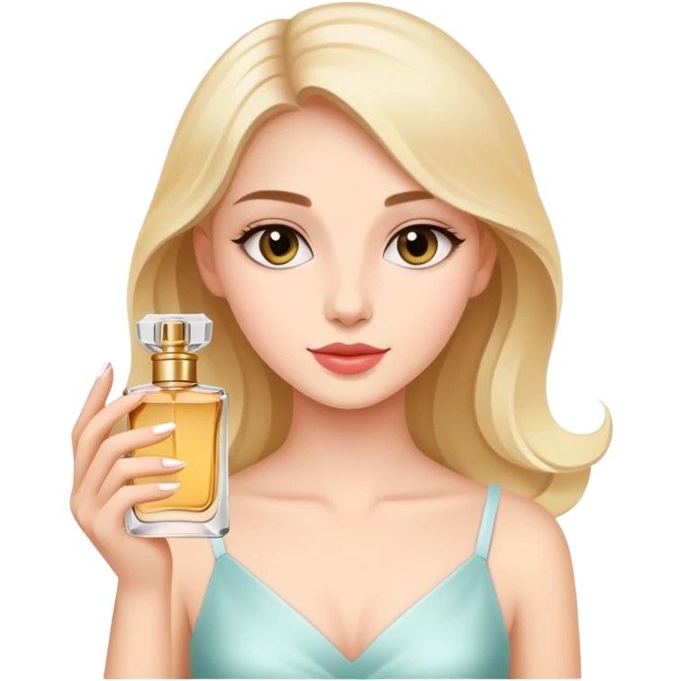 A  bretty girl holding parfum  emoji