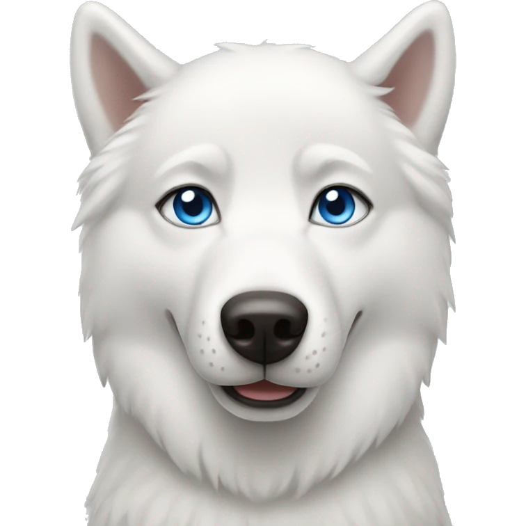 white husky with blue eyes emoji