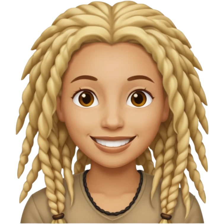 Blonde dreads on tan woman emoji