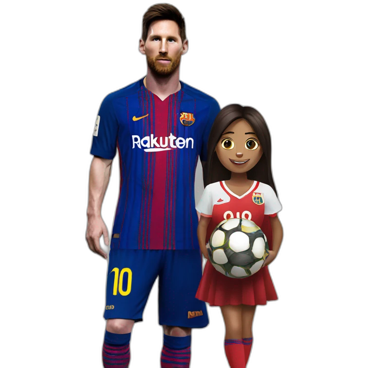 Messi avec sa femelle emoji