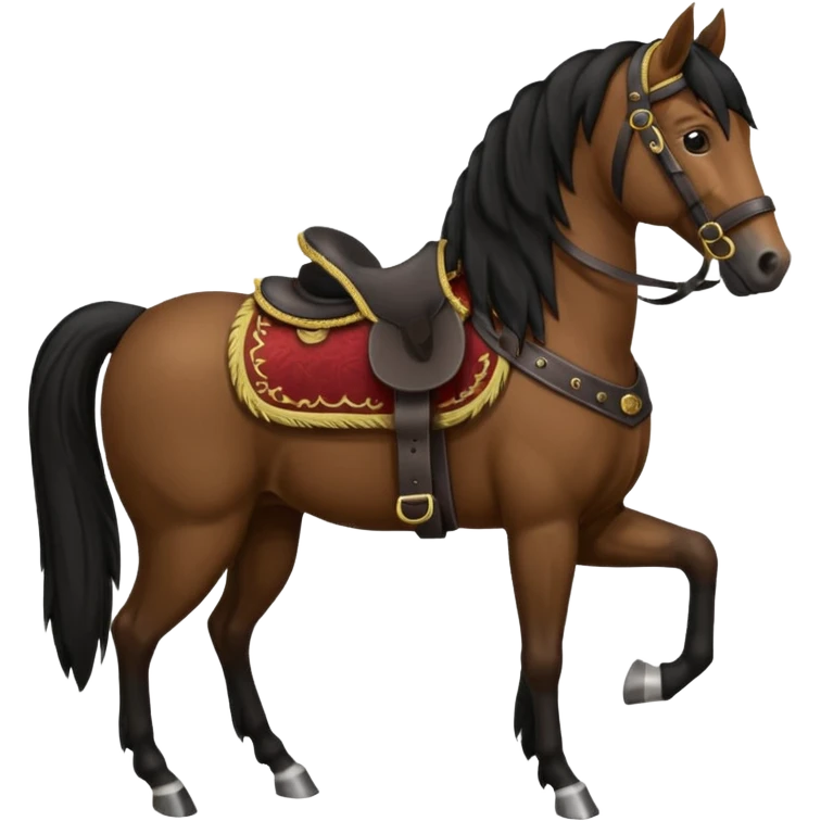 Horse with Cossack saddle emoji
