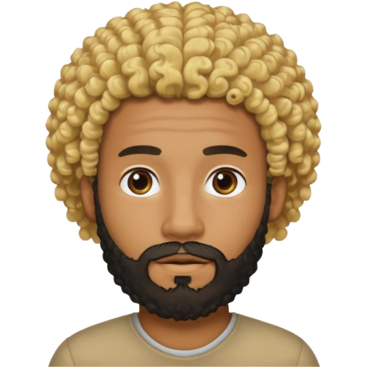 Black man with curly blonde hair and a black beard emoji