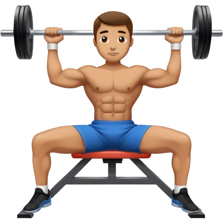 A guy doing flat-benchpress emoji