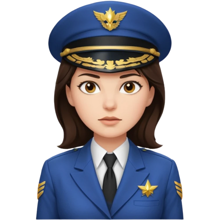 brunette woman captain white suit emoji